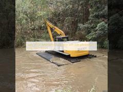 Sany SY135 Amphibious Excavator with side pontoon and long reach boom